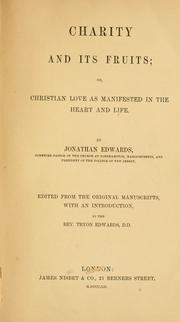 Front cover of Charity and its fruits by Jonathan Edwards