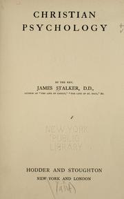 Front cover of Christian psychology by James Stalker