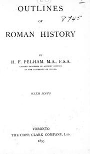 Cover of Outlines of Roman history by Henry F. (Henry Francis) Pelham