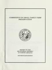 Front cover of Commission on Small Family Farm Preservation by North Carolina. General Assembly. Commission on Small Family Farm Preservation.