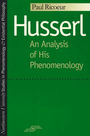 Front cover of Husserl by Paul Ricœur