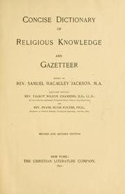Front cover of The concise dictionary of religious knowledge and gazetteer by Samuel Macauley Jackson