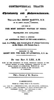 Front cover of Controversial tracts on Christianity and Mohammedanism by Henry Martyn