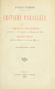 Front cover of Critiche parallele by Paulo Fambri