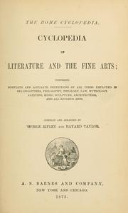 Cover of Cyclopedia of literature and the fine arts by Ripley, George