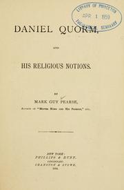 Front cover of Daniel Quorm, and his religious notions by Mark Guy Pearse