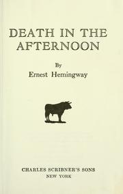 Front cover of Death in the afternoon by Ernest Hemingway