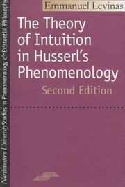 Cover of La théorie de l'intuition dans la phénoménologie de Husserl by Emmanuel Levinas