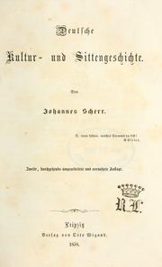 Front cover of Deutsche Kultur- und Sittengeschichte by Scherr, Johannes