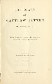Front cover of The diary of Matthew Patten of Bedford, N.H by Matthew Patten