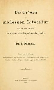 Cover of Die Grössen der modernen Literatur populär und kritisch nach neuen Gesichtspunkten dargestellt by Eugen Karl Dühring