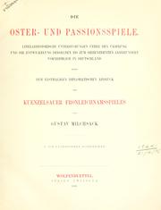 Cover of Die Oster- und Passionsspiele by Gustav Milchsack