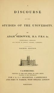 Front cover of A discourse on the studies of the university by Sedgwick, Adam
