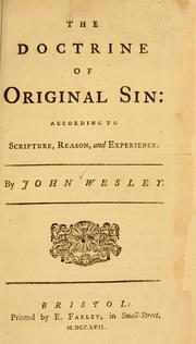 Front cover of The doctrine of original sin by John Wesley