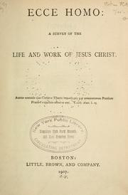 Cover of Ecce Homo by John Robert Seeley