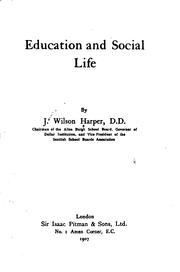 Front cover of Education and social life by James Wilson Harper