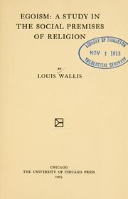 Cover of Egoism by Louis Wallis
