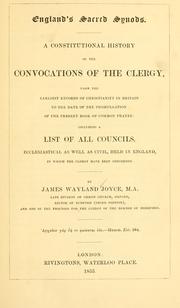 Front cover of England's sacred synods by James Wayland Joyce