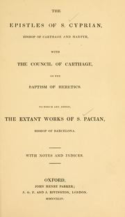 Front cover of Correspondence by Saint Cyprian, Bishop of Carthage