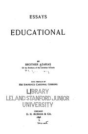 Cover of Essays educational by Azarias Brother