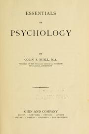 Front cover of Essentials of psychology by Colin S. Buell