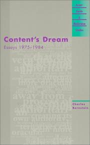 Cover of Content's dream by Bernstein, Charles