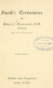 Cover of Faith's certainties by Drummond, Robert J.