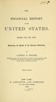 Cover of The financial history of the United States, from 1774 to 1885 by Bolles, Albert Sidney