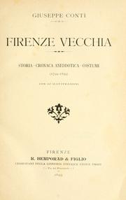 Cover of Firenze vecchia by Giuseppe Conti