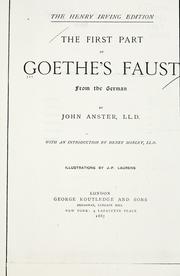 Front cover of The first part of Goethe's Faust by Johann Wolfgang von Goethe