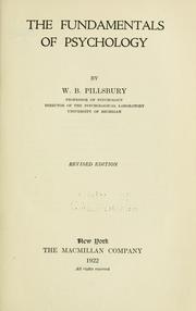 Front cover of The fundamentals of psychology by W. B. Pillsbury