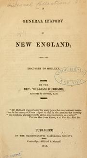 Front cover of A general history of New England by William Hubbard