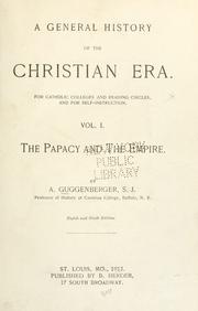 Front cover of A general history of the Christian era by Anthony Guggenberger