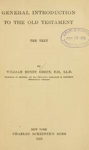 Front cover of General introduction to the Old Testament by William Henry Green