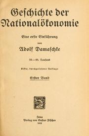 Front cover of Geschichte der Nationalökonomie by Adolf Wilhelm Ferdinand Damaschke