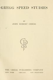 Cover of Gregg speed studies by John Robert Gregg