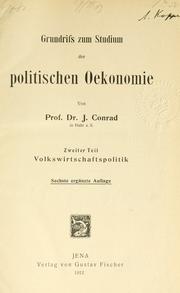 Cover of Grundriss zum Studium der politischen oekonomie by Johannes Conrad