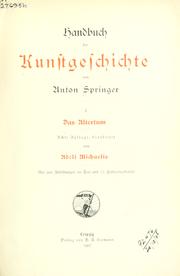 Front cover of Handbuch der Kunstgeschichte by Anton Heinrich Springer