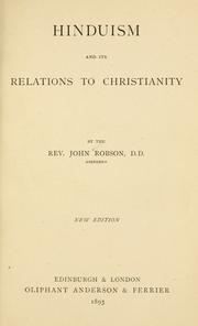 Front cover of Hinduism and its relations to Christianity by John Robson