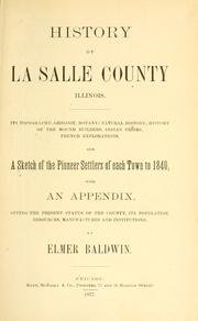 Front cover of History of La Salle county, Illinois by Elmer Baldwin