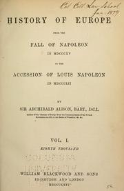 Front cover of History of Europe by Archibald Alison