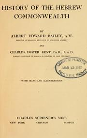 Front cover of History of the Hebrew commonwealth by Albert Edward Bailey