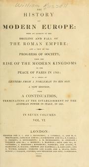 Front cover of The history of modern Europe by Russell, William