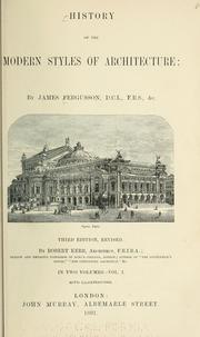 Cover of History of the modern styles of architecture by James Fergusson