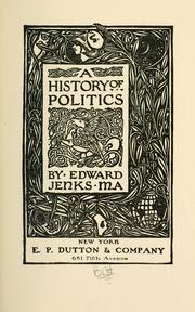 Cover of A history of politics by Edward Jenks