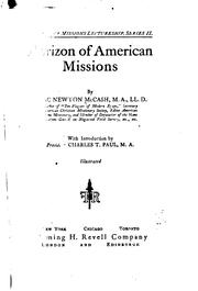 Front cover of Horizon of American missions by Isaac Newton McCash
