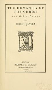 Front cover of The humanity of the Christ by Gerrit Huyser