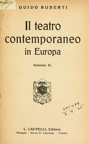 Cover of Il teatro contemporaneo in Europa.opa by Guido Ruberti