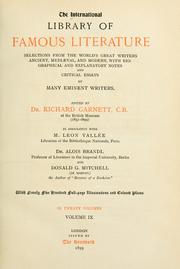 Cover of The International library of famous literature by Richard Garnett