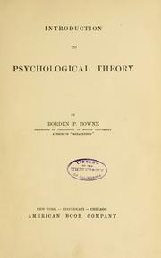 Cover of Introduction to psychological theory by Bowne, Borden Parker